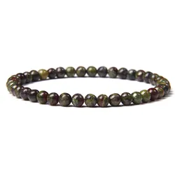 Chakra Energy Bracelet: Natural Agate & Onyx Beaded Stretch Jewelry - 21CM (Dragon Blood Stone)