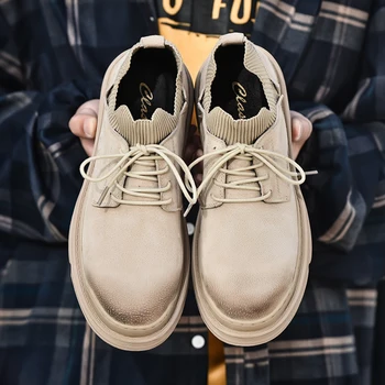 

Vodka New Pu Leather Casual Shoes Men Massage Height Increasing Big Size 45 Lace Up Solid High Top Quality Zapatos De Hombre