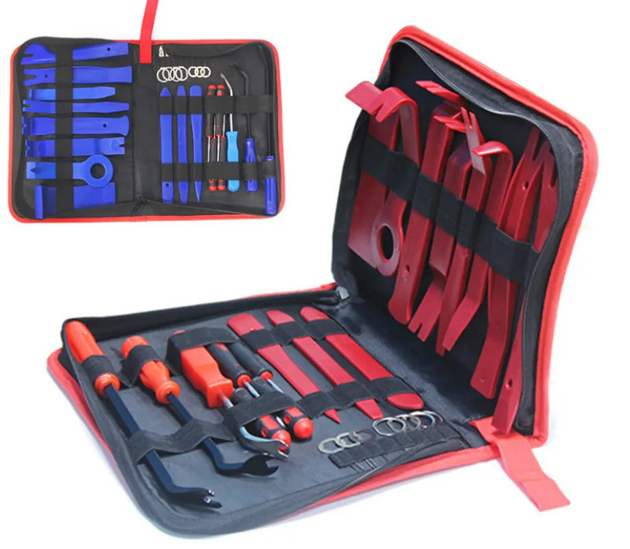 

25pcs / Set Portable Auto Car Radio Repair Hand Tool with Bag Panel Door Clip Panel Trim Dash Audio Removal Installer Pry Kit