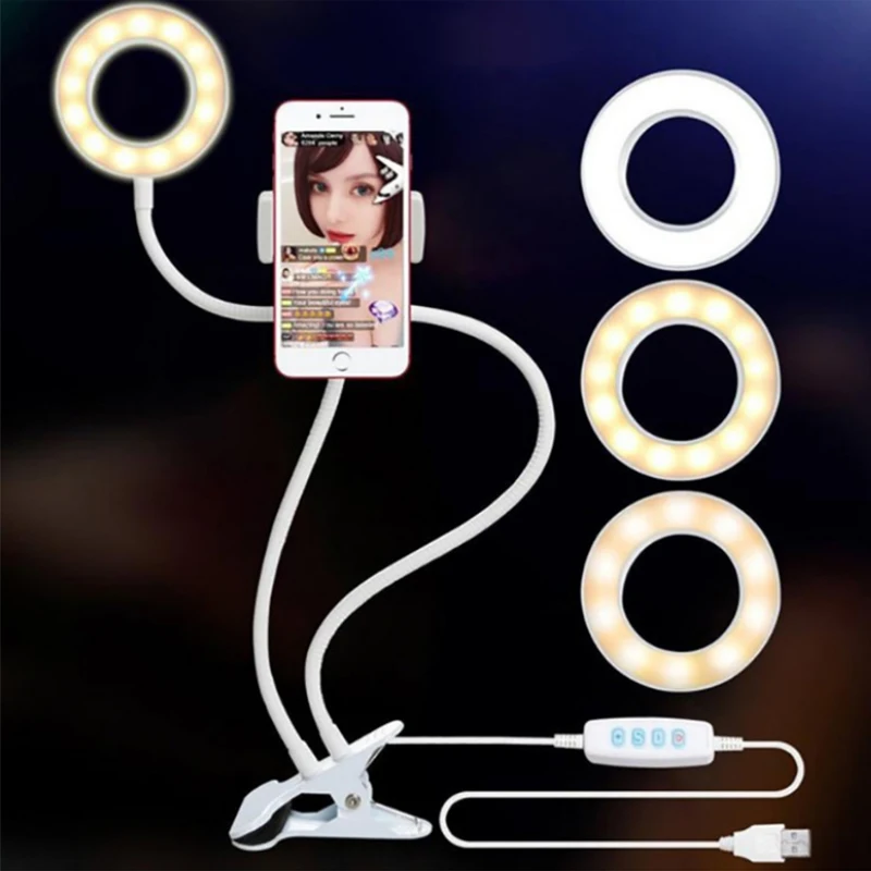 

LED Selfie Ring Light Adjustable Selfie Ring Lighting for Live Smartphone Makeup Video Studio Ring Light With Stand