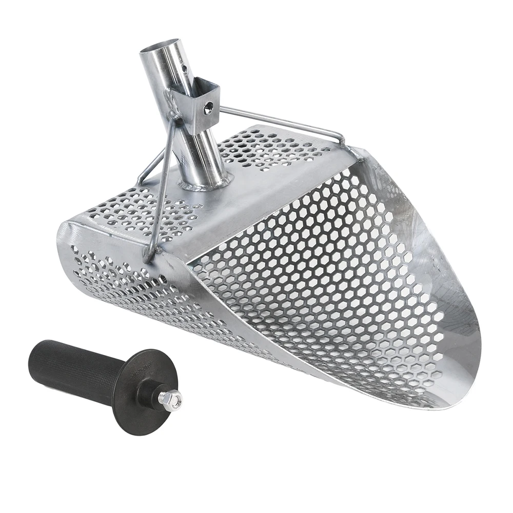 

Hot New Beach Sand Scoop with handle Metal Detecting Tool Stainless Steel Detector Stainless Steel Water Metal detector Fast Si