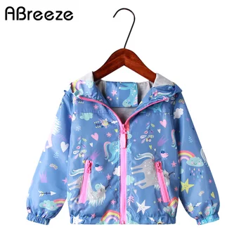 

New classic summer autumn girls outerwear fashion rainbow horse print thin jacket girls 3Y 8Y kids loose coats girls