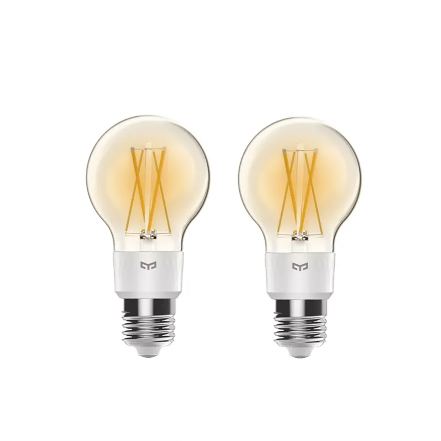 2 pcs Новейшая модель; для спортивной камеры Xiao mi Yeelight Смарт светодиодный лампы 700 люмен 6 Вт E27 лампой накаливания, умная лампа для mi Home приложение Apple Homekit Google Assistant - Цвет: 2 pcs