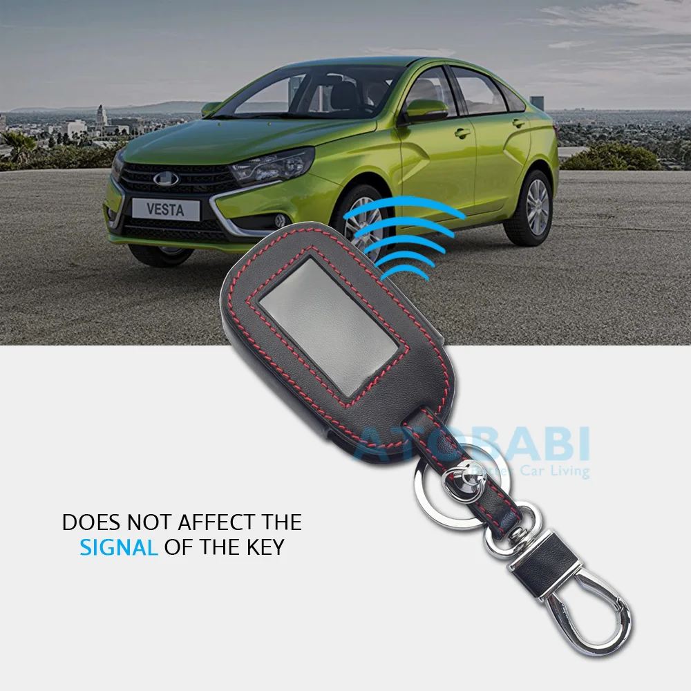 Кожаный чехол для ключей StarLine B92 B62 B64 B95 двухсторонний автомобильный Будильник ЖК