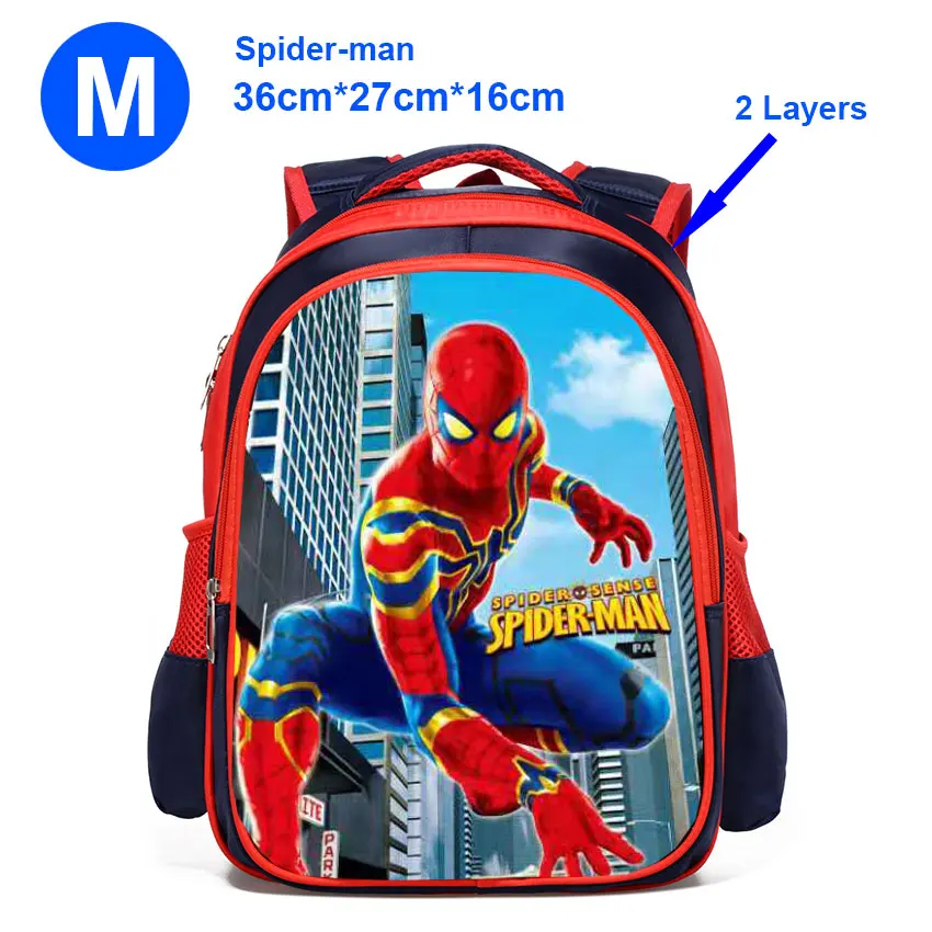 3D мультфильм Железный человек Капитан Америка мальчик девочка дети детский сад школьная сумка Подростковая Студенческая рюкзаки - Цвет: Red M Spider-Man