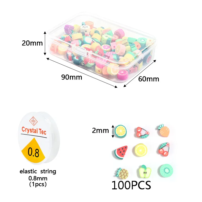 100-910pcs/Box Animal Cake Fruit Flat Polymer Beads Kit Loose Spacer Beads For Jewelry Making Kits Handmade Bracelet Accessories 100-910pcs/Box Animal Cake Fruit Flat Polymer Beads Kit Loose Spacer Beads For Jewelry Making Kits Handmade Bracelet Accessories