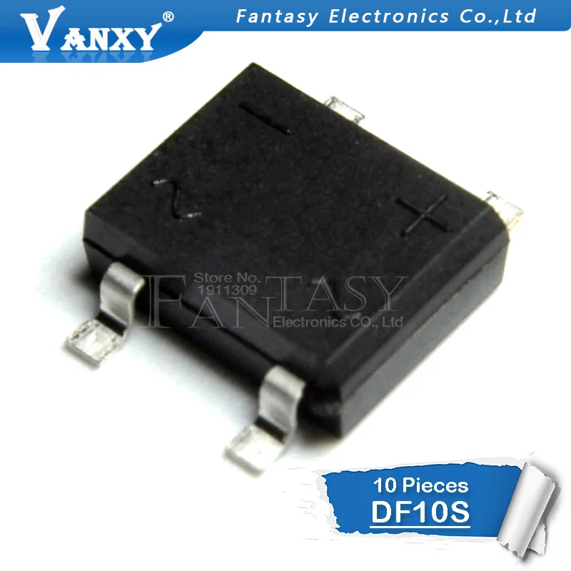 10 шт. DF10 DF10S 1A 1000 в SMD выпрямитель мостовой сваи аутентичный | Электронные