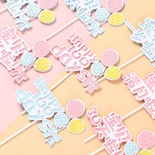 1 Year 100 Days 18 Years Bow Glitter Paper Cake Topper Child Birthday Decoration Party Supplies Baby Shower Adult Ceremony