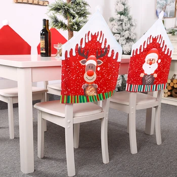

Christmas Decorations Chair Set Chair 2021 Christmas Home Seat Cover Santa Claus Family Party Decoration