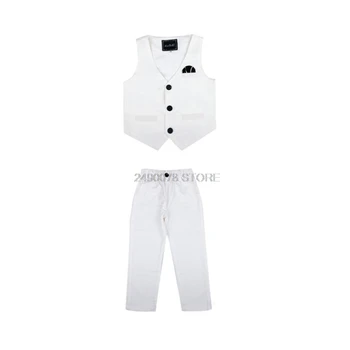 

Flower Boys Formal Suits Waistcoat+Pants 2PCS Gentleman Kids Weeding Birthday Dress Children's Day Chorus Show Piano Performance