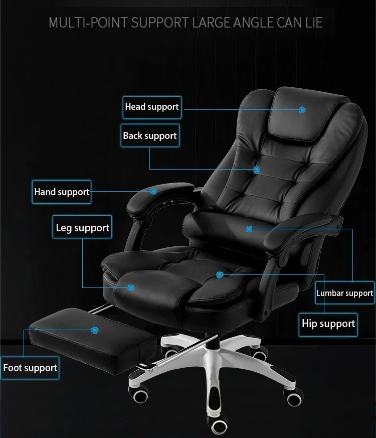 Роскошное качественное M-1 кресло для отдыха дома Poltrona Gaming Silla Gamer, эргономичное кресло из искусственной кожи, массажная офисная мебель, нейлоновые ножки