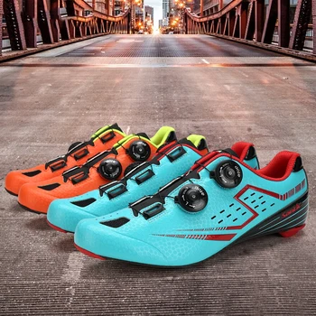 

Santic Men Cycling Road Shoes Ultralight Carbon Fiber Auto-locking Athletic Racing Team Bicycle Shoes Cycling Clothings S12021