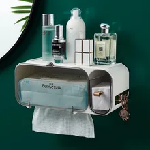 

Disposable Face Towel Storage Box Wall-Mounted Non-Porous Dustproof Cotton Rack Household Paper Towel Rack Bathroom Accessories