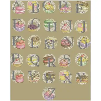 

Dessert alphabet full map patterns Counted Cross Stitch 11CT 14CT DIY Cross Stitch Kits Embroidery Needlework Sets home decor