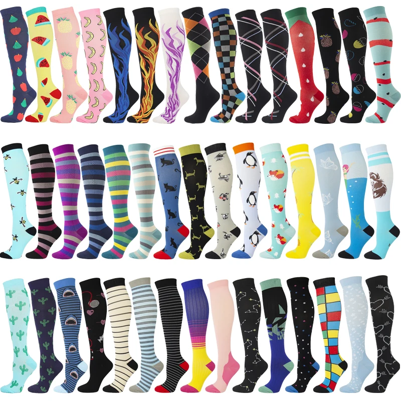 

Medias De Compresion Compression Socks Women Men 3 Pairs Knee High Sports Cycling Sock Compression Medias Compresivas