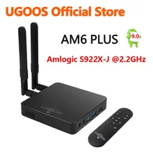 UGOOS AM6 Plus Android 9,0 Смарт ТВ коробка 4 Гб DDR4 32 Гб Amlogic S922X-J телеприставка 2,4G 5G Wifi 1000 м LAN 4K медиаплеер AM6 Pro