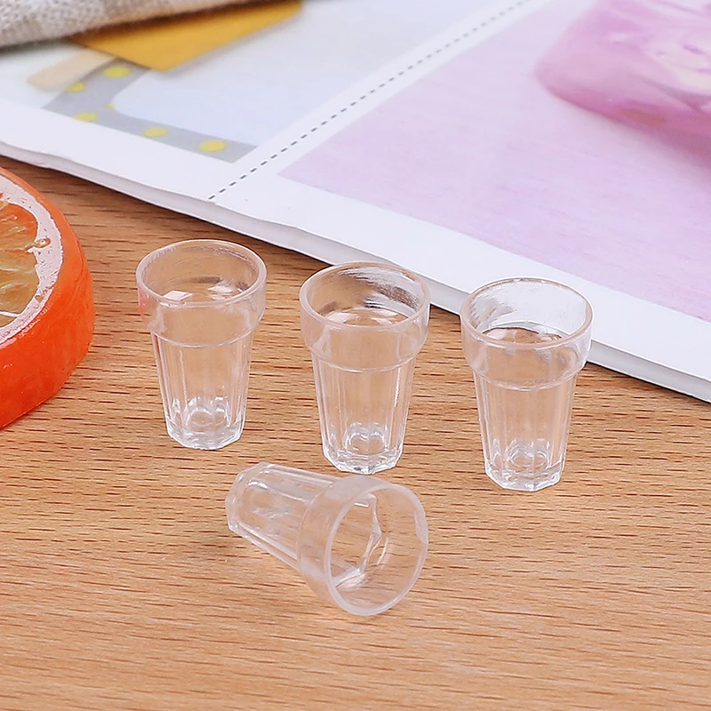 

4pcs/set Resin Transparent Home Glass Model Goblet Miniature Mini Wine Beer Cup Dollhouse Craft DIY Parts 1:12 Scale