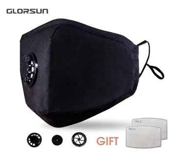 

GLORSUN Cotton Face Mask with Filter Anti Dust Air for Pollution Smoke Allergy with 6 Layer PM2.5 Filter Mouth Masks