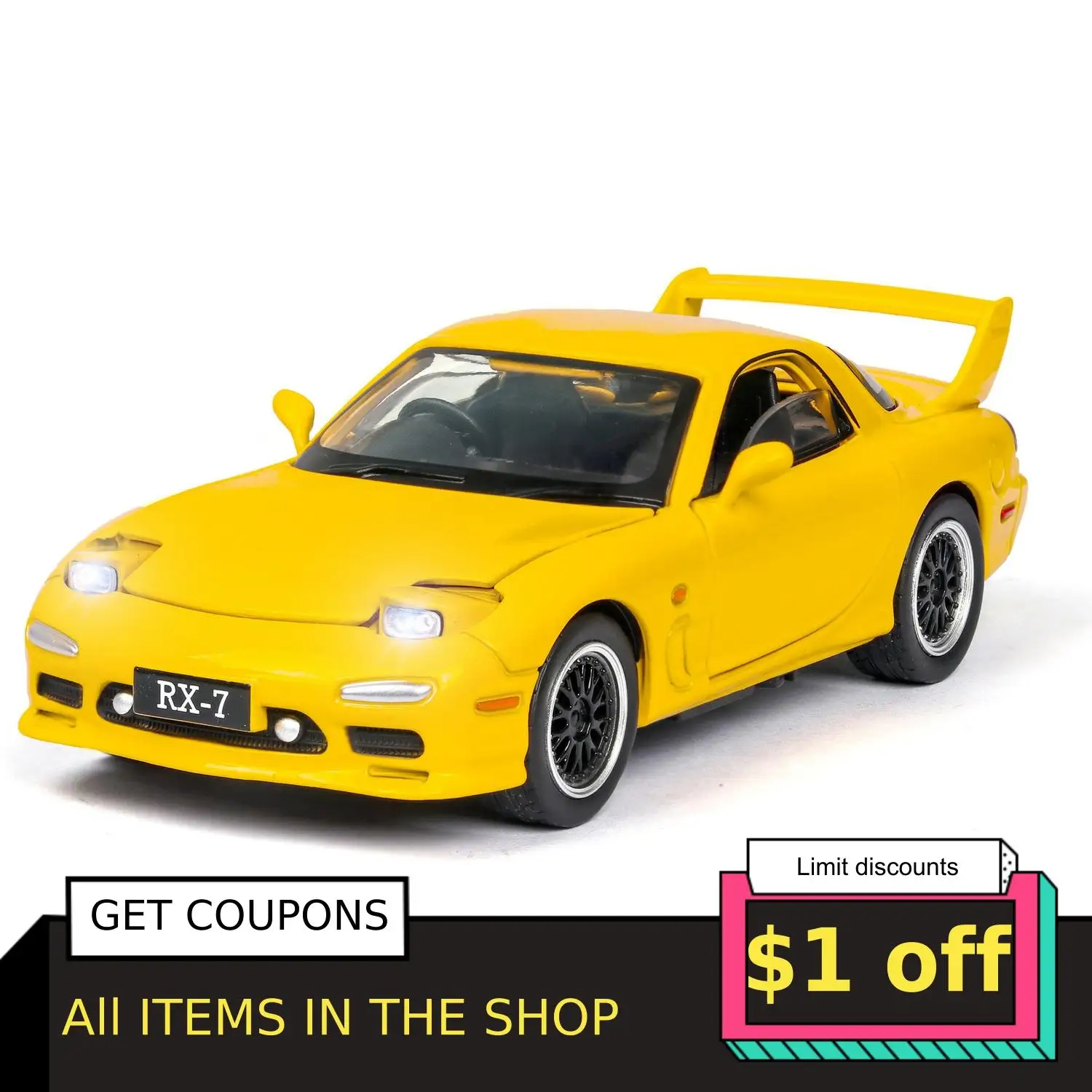 

Hot Sale Car Model 1/32 MAZIDA FD RX7 Die-cast Alloy Toy Supercar Truck Car Model Collection Children Car Toy Kids Birthday Gift