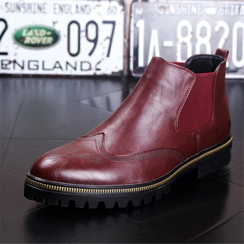 

Men Winter Boots Men Leather Boots Safety Shoes Keep Warm Men Boots Work Shoes Fashion New Chelsea Boots Autumn Winter Men Shoes