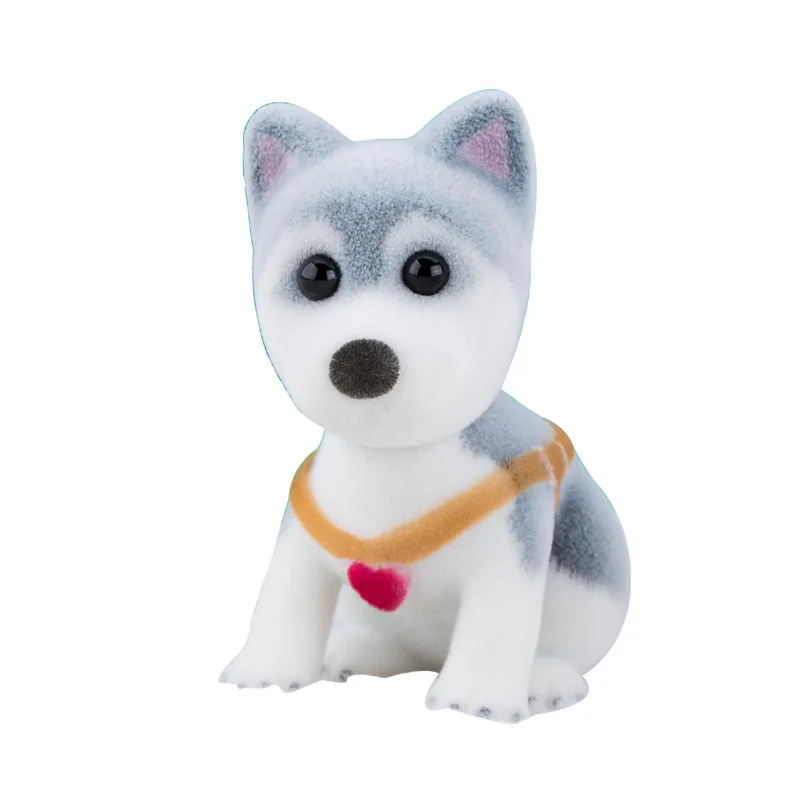 

Net Red Flocking Toy Cute Dog Pet Small Animal Plastic Hyaluronic Acid Puppy Enamel Doll