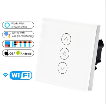 

EU/UK WiFi Smart Wall Touch Light Dimmer Switch Smart Life/Tuya APP Remote Control Works With Alexa And Google Home