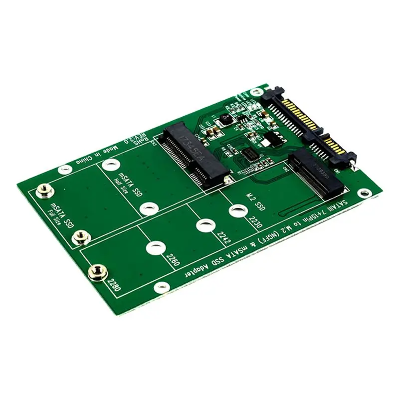 Новая замена NGFF M.2 B+ M ключ или mSATA SSD на SATA III 3 адаптер карты#8