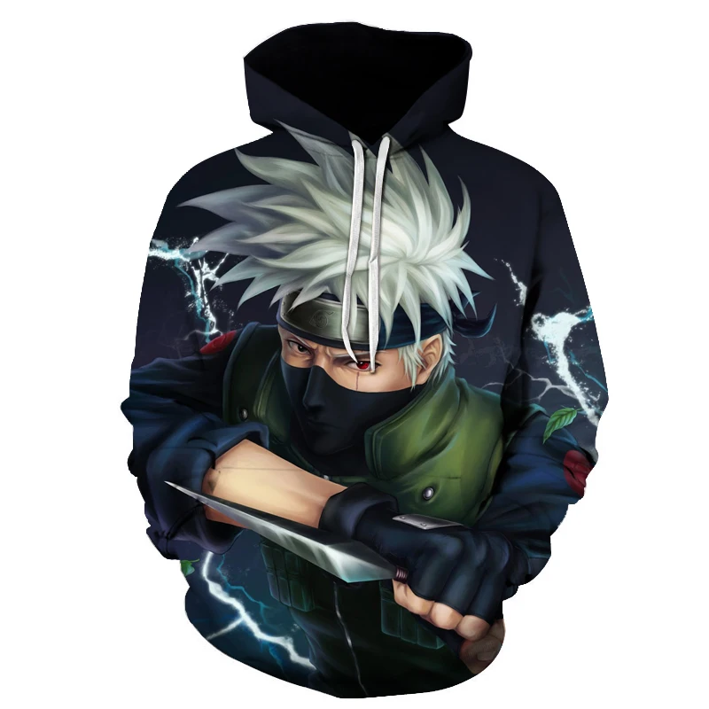 Naruto Series 3D Digital Print Hoodies Men Hoodies Spring Autumn New Youth Loose Sportswears Casual Long Sleeve Pocket Pullovers