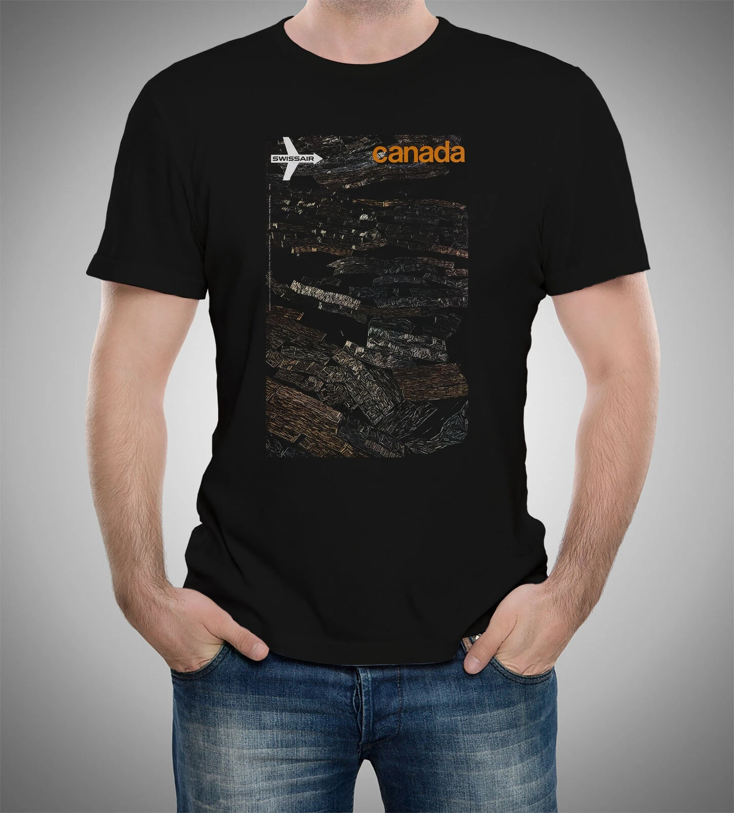 

Swissair Canada 1972 Int Airlines Posters T-shirt S to 5XL