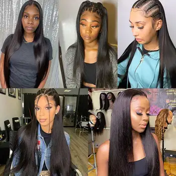 34 Inch Straight Lace Front Wig 13X4 Hd Lace Frontal Wig Bone Straight Lace Front Human