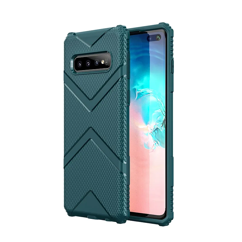 Чехол для samsung Galaxy S10Plus Мягкий ТПУ задняя крышка корпуса для samsung S10 Plus чехол - Цвет: Зеленый