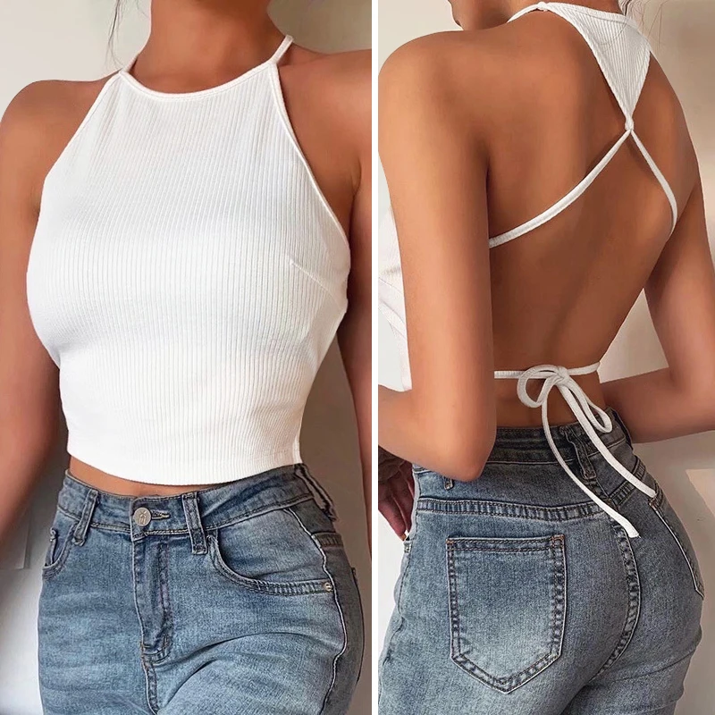 Women's Casual Camisole Sleeveless Vest White |