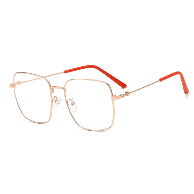 

New flat metal painted square frame retro unisex glasses casual wild no reading glasses literary simple classic Reading Glasses