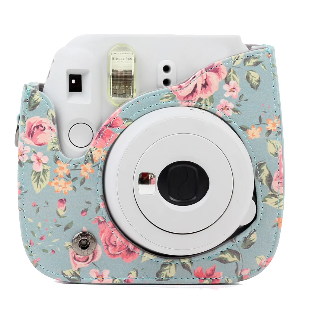 EPULA чехол для камеры Fujifilm Instax Mini 9 8 цветочный принт мини из искусственной кожи защитный чехол для камеры+ мгновенная пленка для камеры