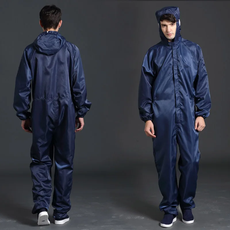 Protective Anti-static One-piece Coverall Clean Work Clothes Dust-proof Hooded Cleanroom Garments Paint Clothing Unisex overalls