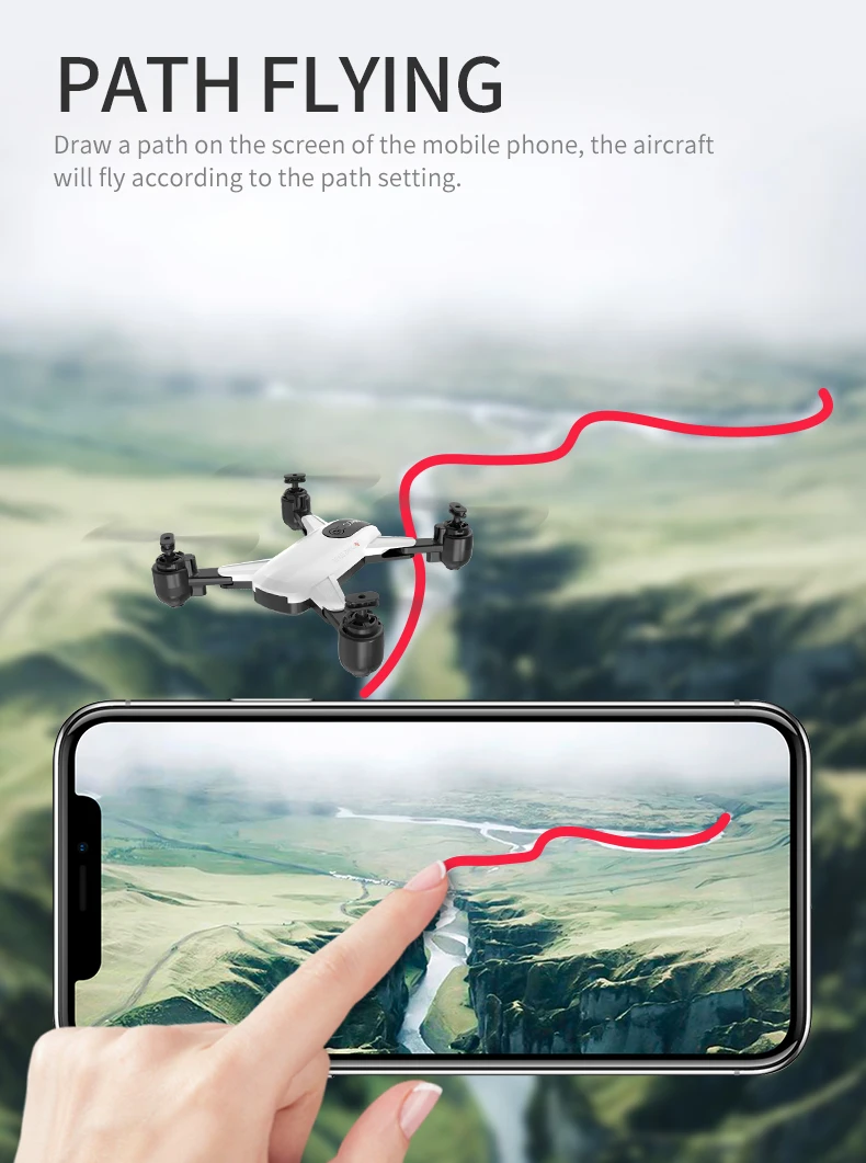 Smrat Camera Drone 4K Dual Camera follow me RC Quadrocopter Foldable Arm WIFI FPV Professional Dron