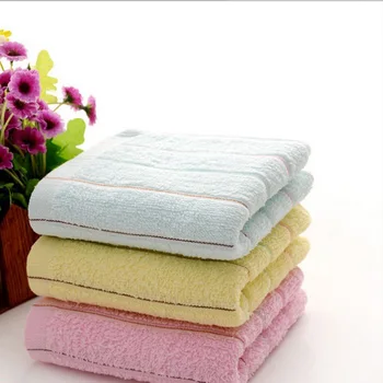

Recommended New Style Thick Pure Cotton Towel Rainbow Tricolor Towel New Style 100% Cotton Towel Soft Water Absorbent Towel
