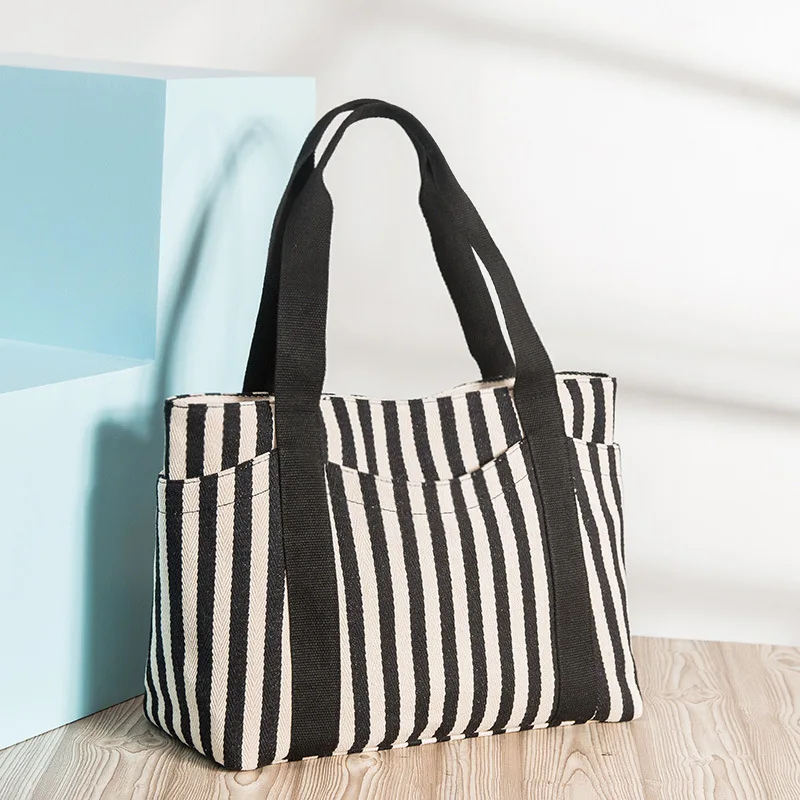 

Fashion women's bag stripe canvas bag women's handbag Bags women female Tote canvas big shoulder bag purses hand bags