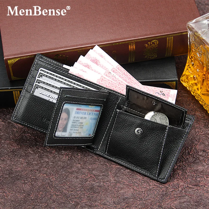 

New Leather Men's Short Change Wallet Business Casual First Layer Cowhand Leather Men's Wallet