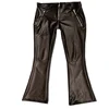 Low-waisted Slim Latin Flared Pants PVC Latex Ammonia Faux Leather Punk Legging Zipper Front Trousers Glossy Shiny Pencil Pants ► Photo 3/6