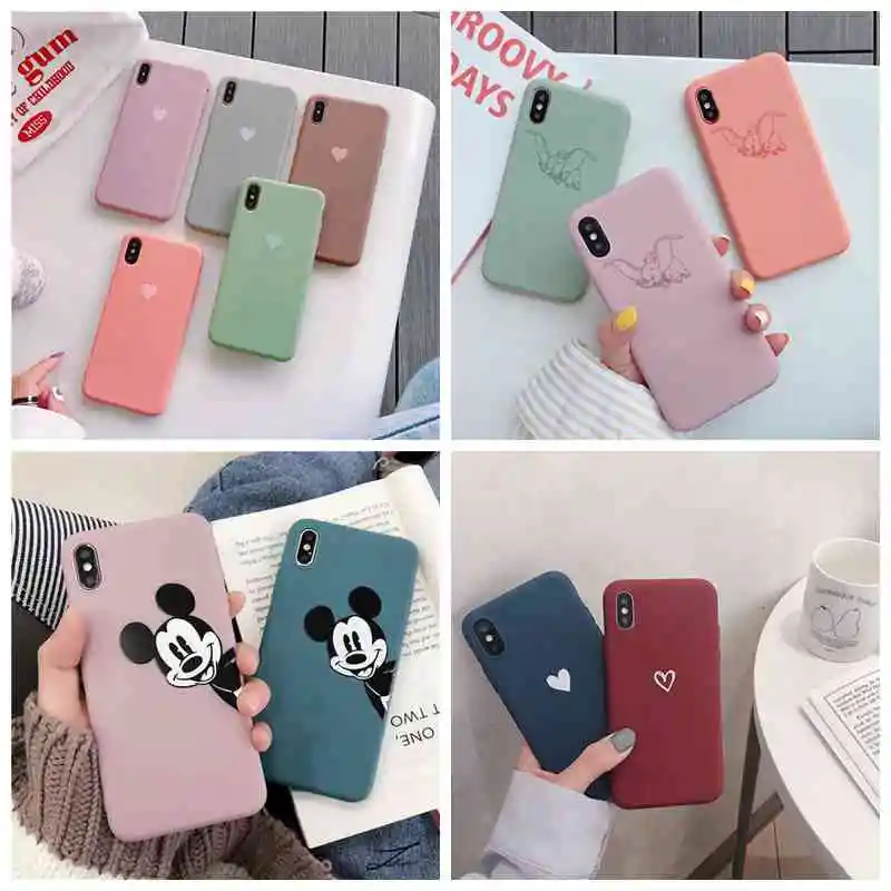 Чехол для телефона Iphone XS Max XR X 8 7 6 6S Plus милый сердечко любовь медведь пара ярких