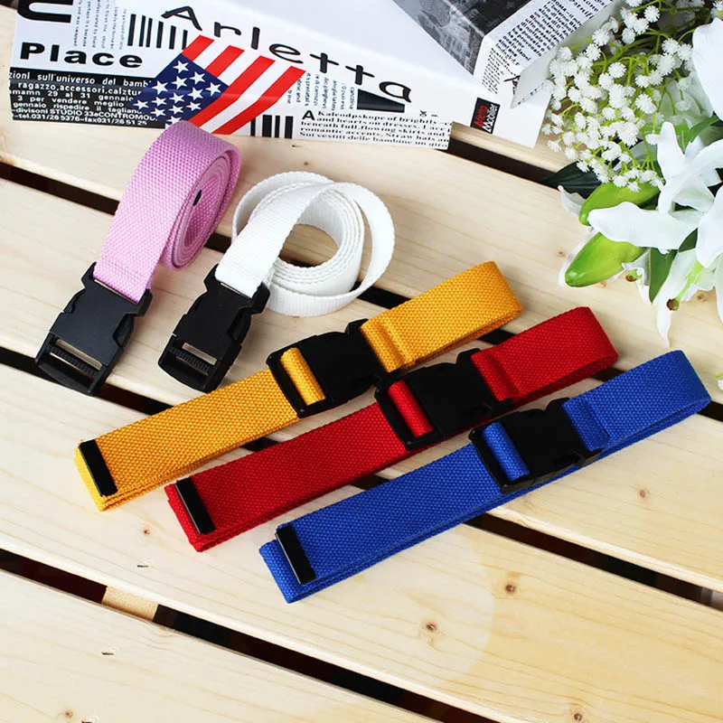 black belt with holes 120cm Casual Fashion Black Canvas Belt for Women Solid Color Female Waist Belts with Plastic Buckle Harajuku Long Belts types of belts