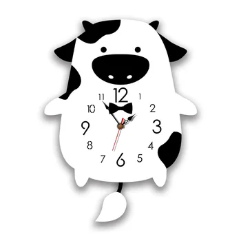 

Children Cartoon Swing Wall Clock Modern Home Decoration Watch Creative Animal Acrylic Wall Clock