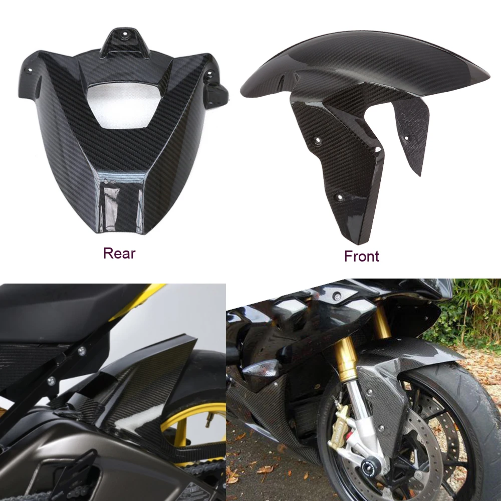 

Motorcycle Carbon Fiber Glass Front rear Fender Splash Mud Dust Guard Mudguard Cover for S1000RR 09-15 S1000R 14-15 S1000XR HP4