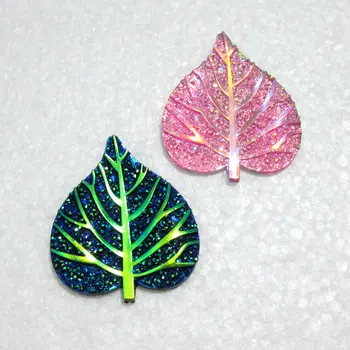 

10pcs Shiny Resin AB Color Heart Leaf Flatback Rhinestone Scrapbook DIY Wedding Appliques Ornaments Craft C16