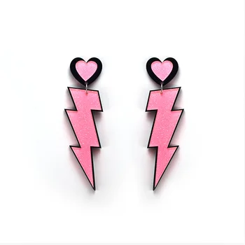 

Comiya Fashion arcylic pink lightning punk big geometry Dangle Earring Jewelry Brincos Accessories Earrings Orecchini bijoux