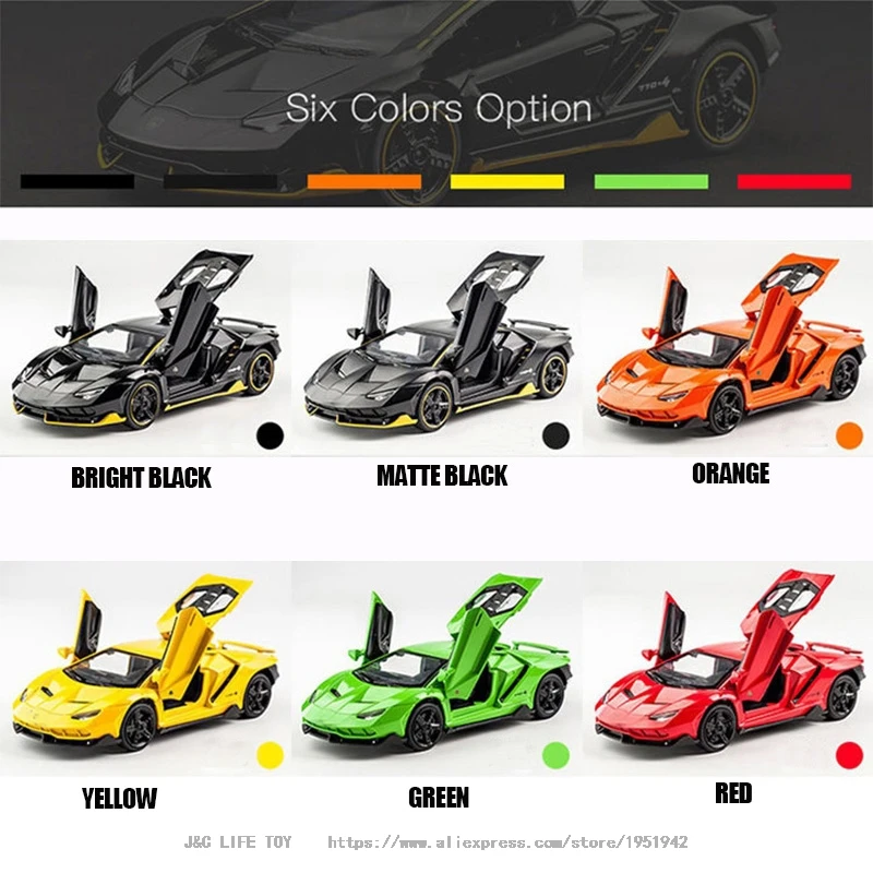 Greatest  LP770 1:32 Car Alloy Sports Car Model Diecast Sound Light Super Racing Lifting Tail Car Wheels Toys