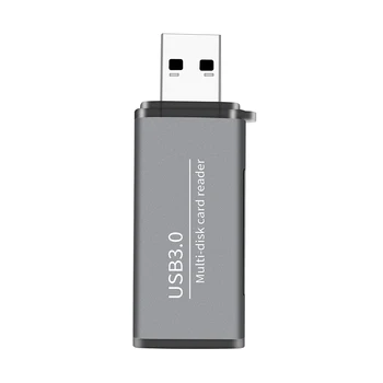 

USB3.0 Card Reader 2-in-1 Card Reader High Speed Aluminum Alloy Multi-Disk SD/TF Card Reader for Mobile Phone Tablet PC