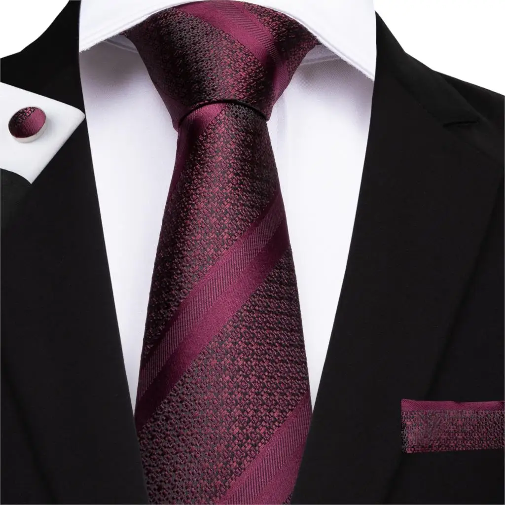 Дизайнерский Модный мужской галстук красный золотой в горошек свадебный галстук для мужчин Hanky запонки Шелковый мужской галстук набор DiBanGu Прямая поставка MJ-7262 - Цвет: MJ-7168