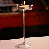 European High Candlestick Glass Candle Holder Romantic Dinner Decoration CLH@8 5